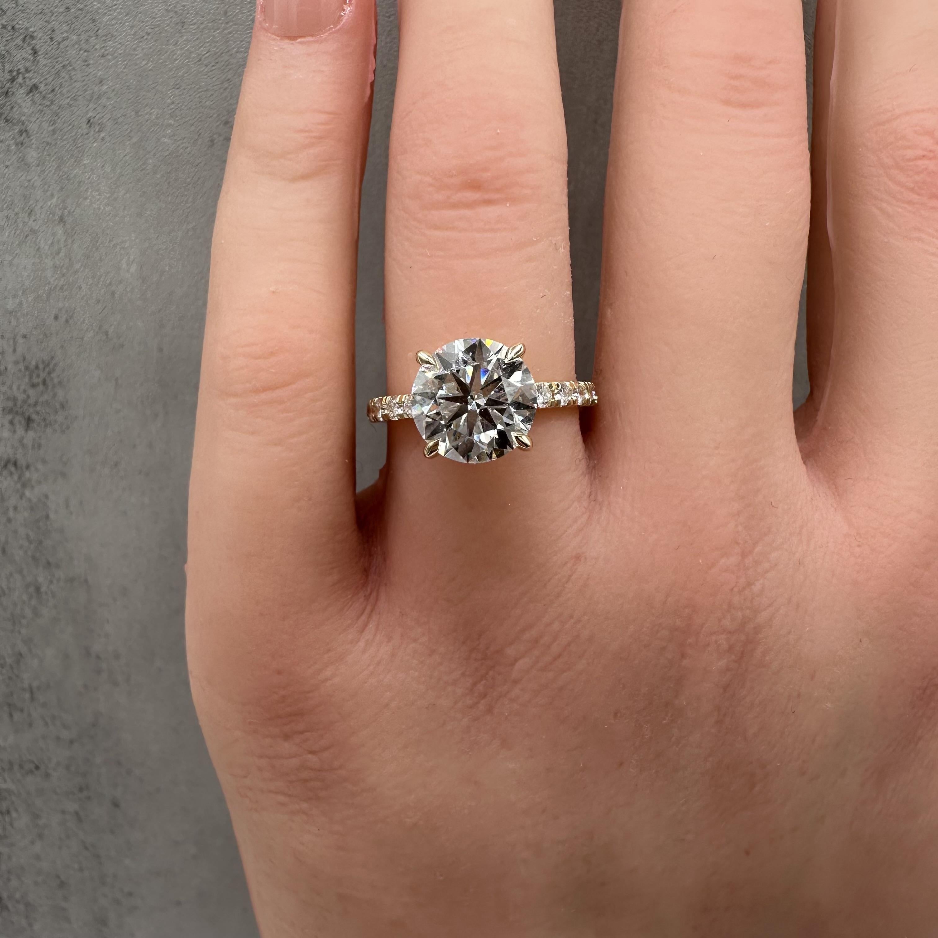 3.44ctw Lab Diamond Hidden Halo Engagement Ring 14kt Gold IGI E VS1