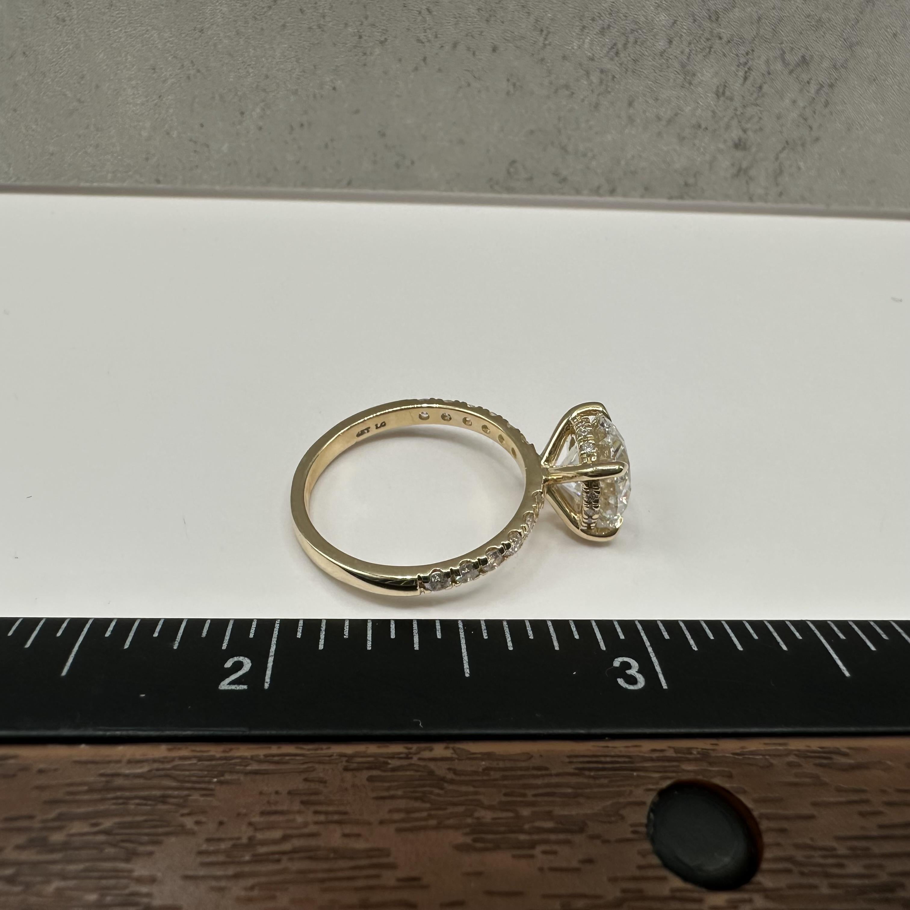 3.44ctw Lab Diamond Hidden Halo Engagement Ring 14kt Gold IGI E VS1