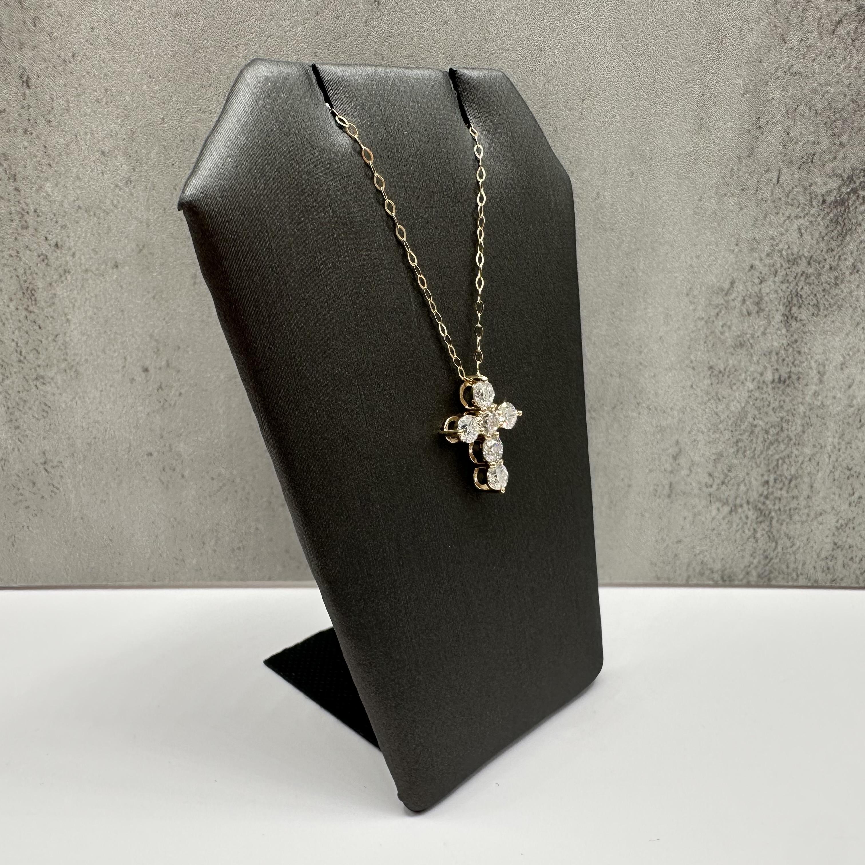 Diamond Cross Necklace 14kt Yellow Gold 1.10ctw GH SI 18in New