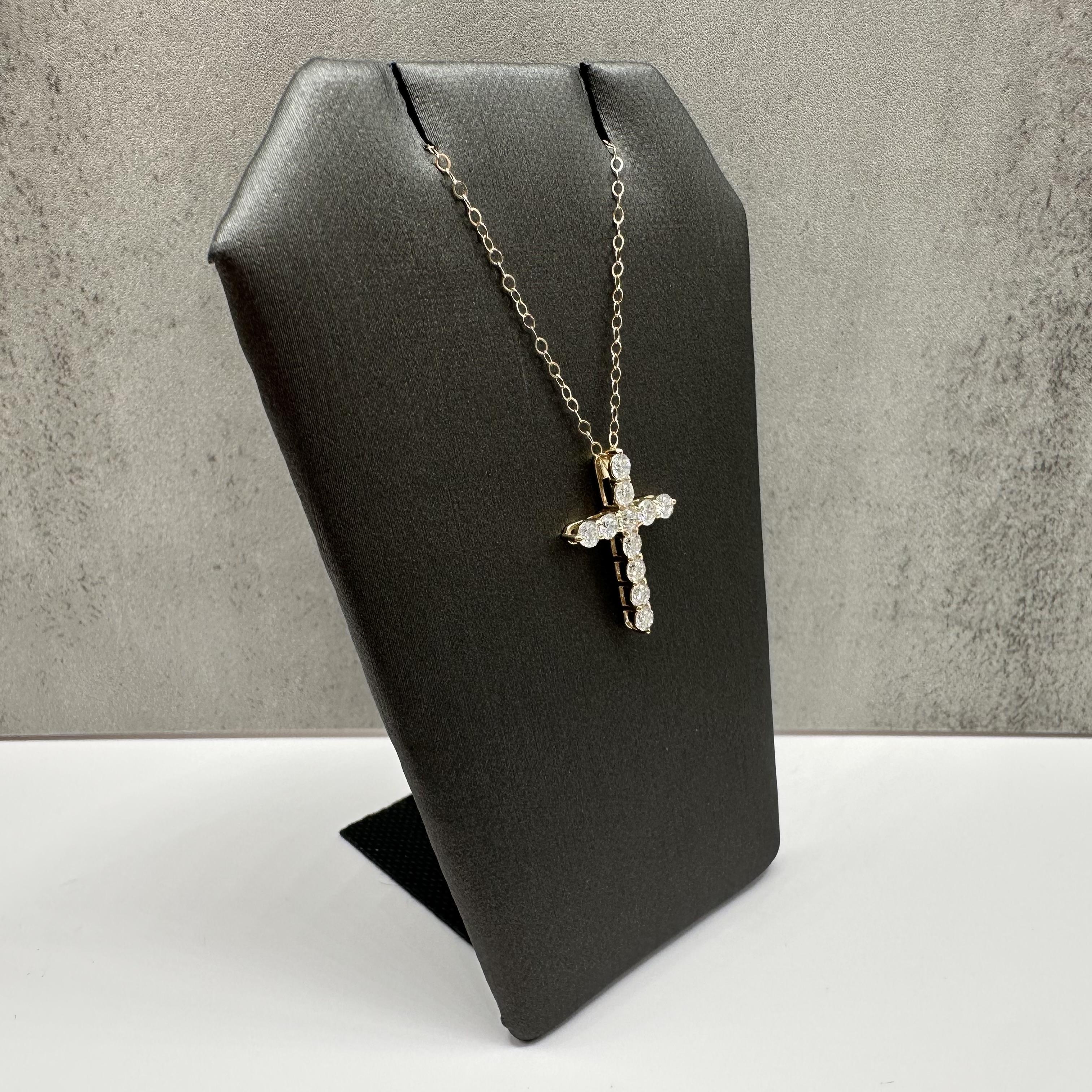 Natural Diamond Cross Necklace 14kt Yellow Gold 0.68ctw GH SI New