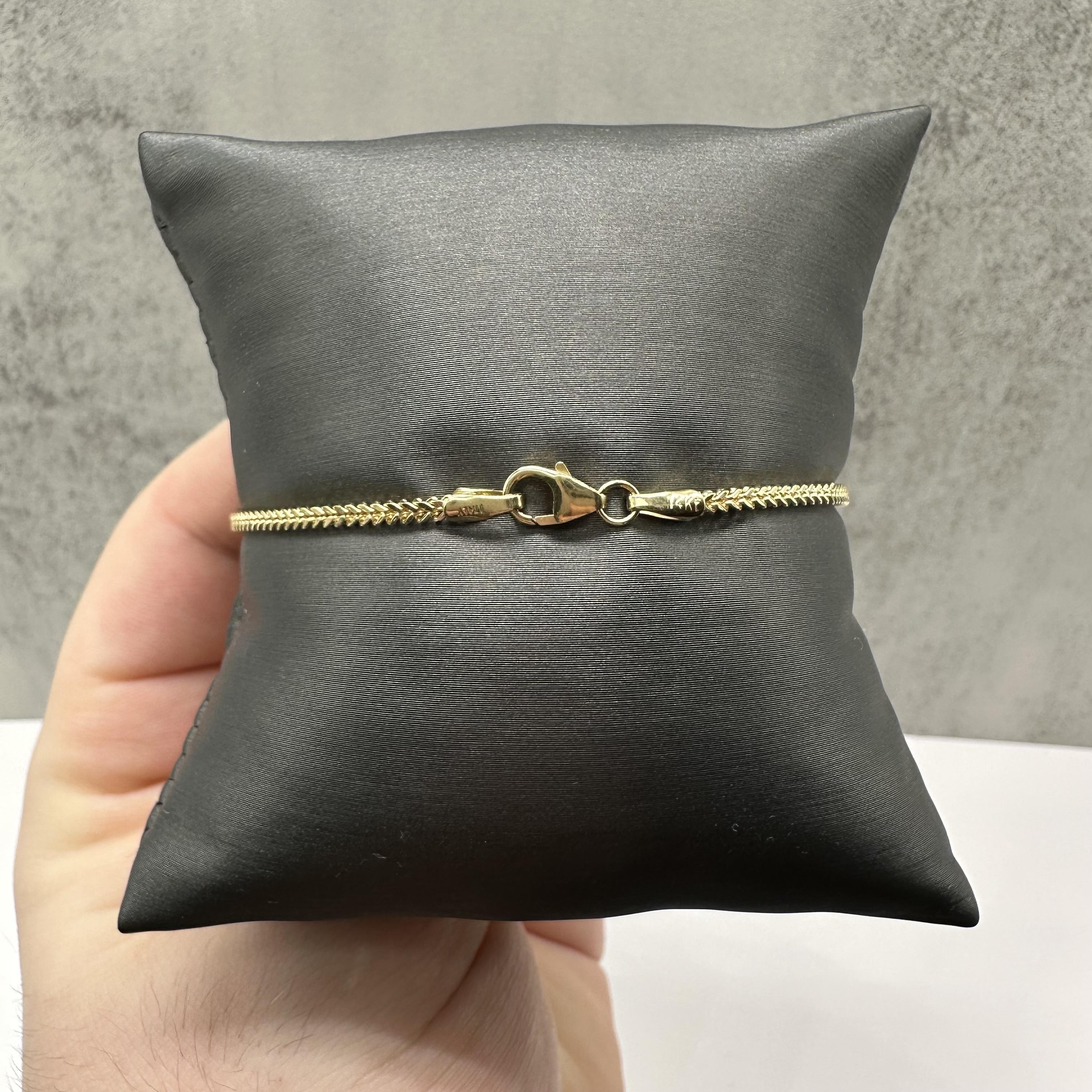 Franco Bracelet 14kt Yellow Gold 7.5in 1.8mm Hollow New