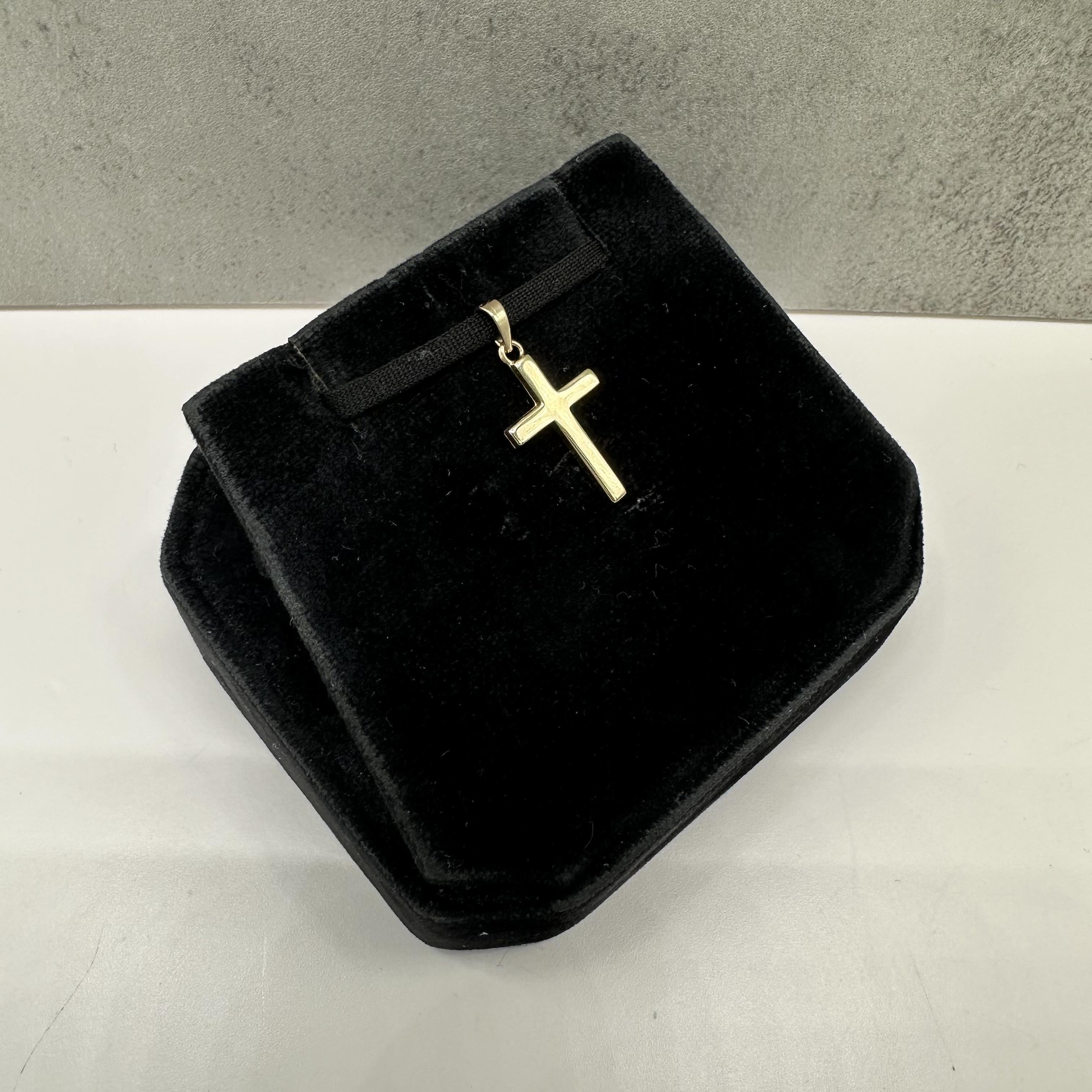 Gold Cross Pendant 14kt Yellow Gold Small Bail Estate
