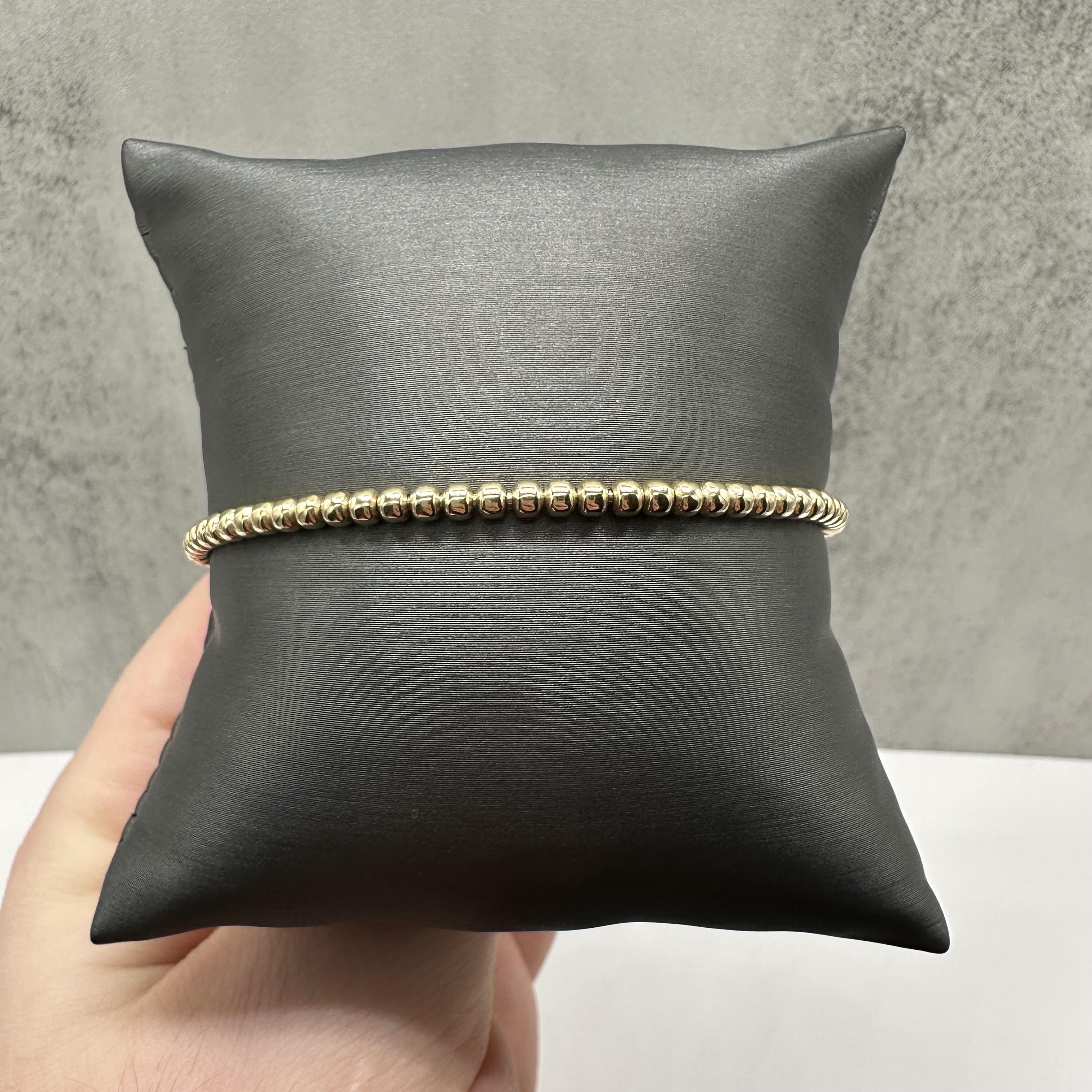 Diamond Stretch Ball Bracelet 14kt Yellow Gold 0.30ctw Adjustable New