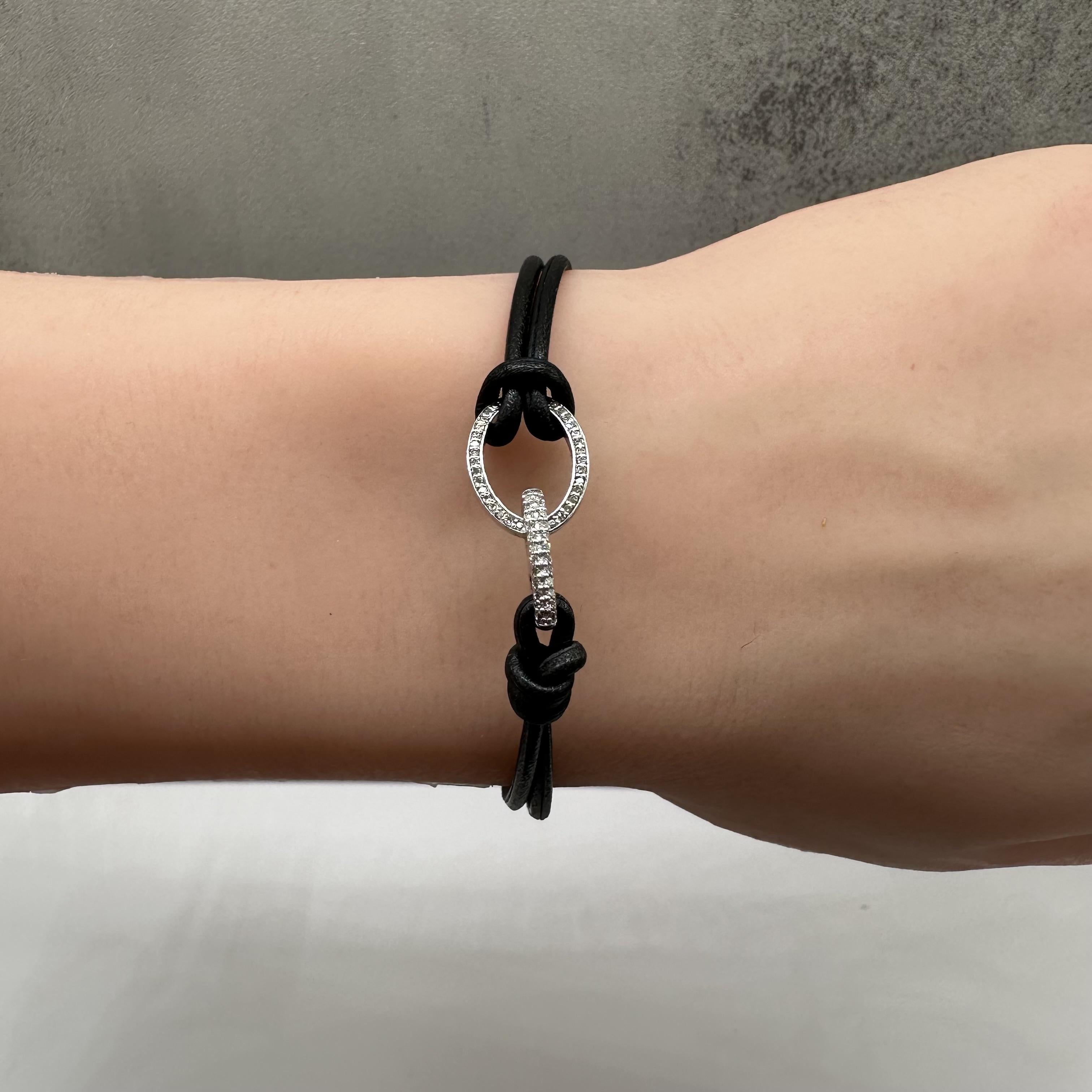 Diamond Chord Bracelet Sterling Silver 0.10ctw Adjustable 7.5 8.5in New