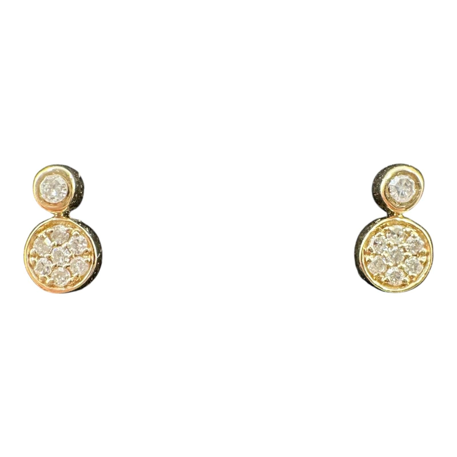 Mini Diamond Earrings in 10kt Yellow Gold - 0.07ctw GH, I, Silicone Push Backs