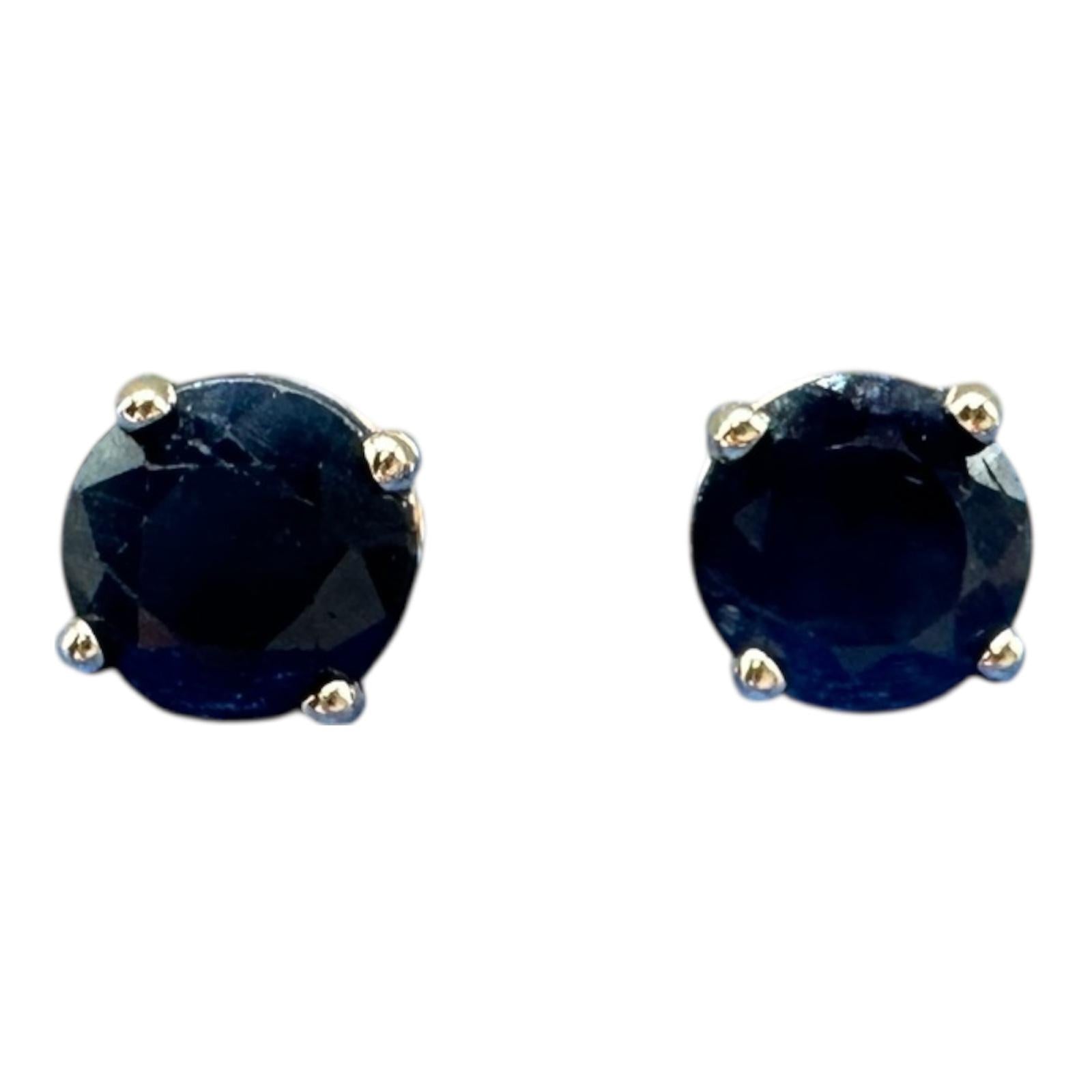 Sapphire Stud Earrings in 14kt Yellow Gold – 2.67ctw, New