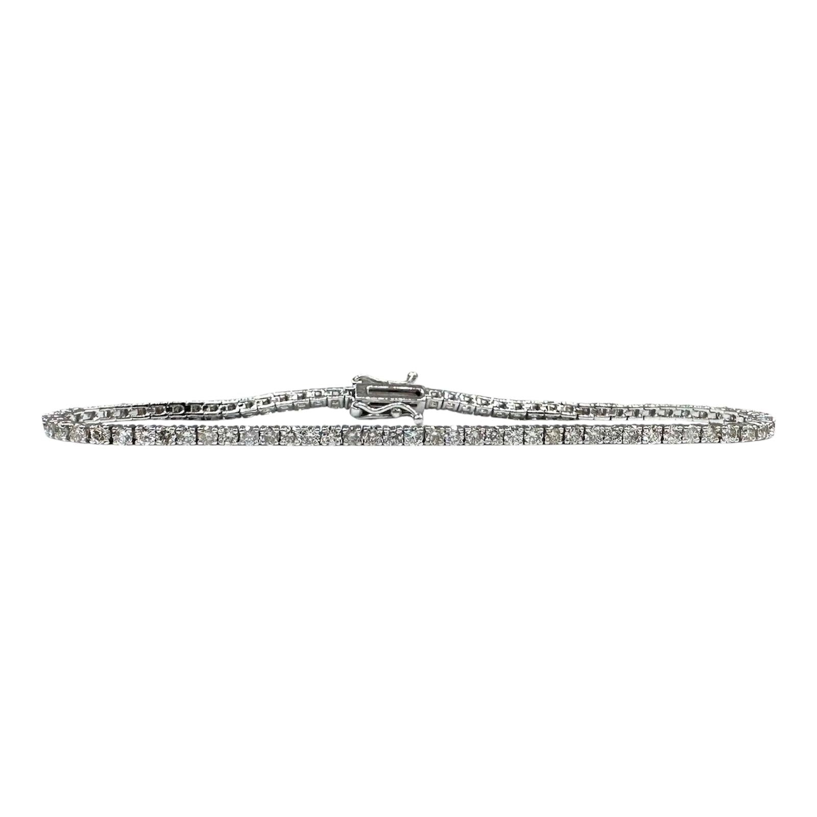 Natural Diamond Tennis Bracelet in 14kt White Gold – 2.80ctw, 7in, New