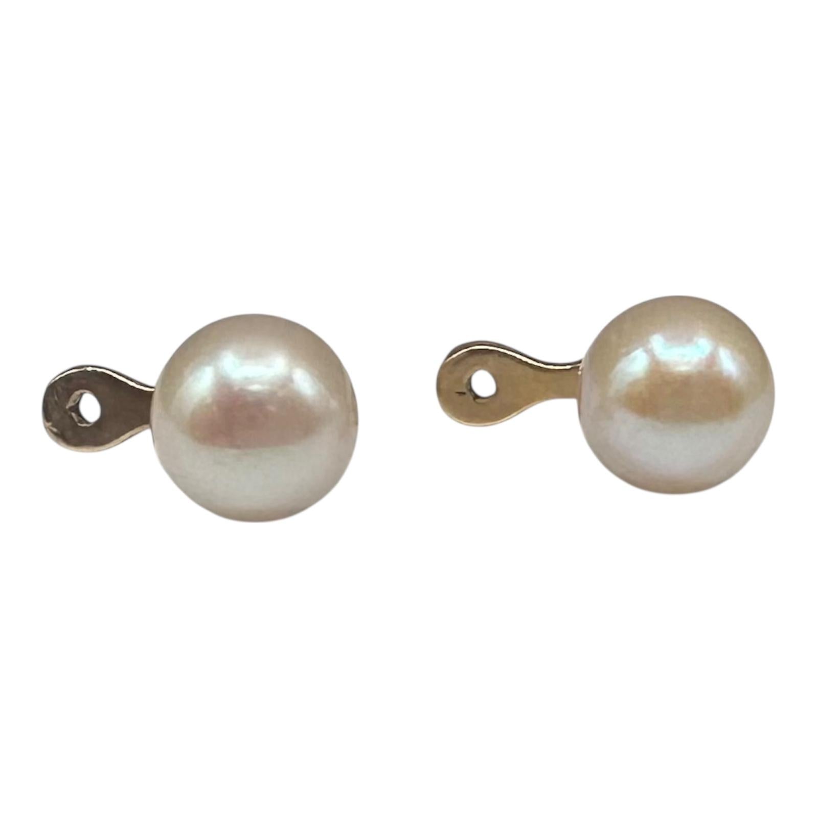14K Yellow Gold Pearl Earring Enhancer Drops 6.3mm