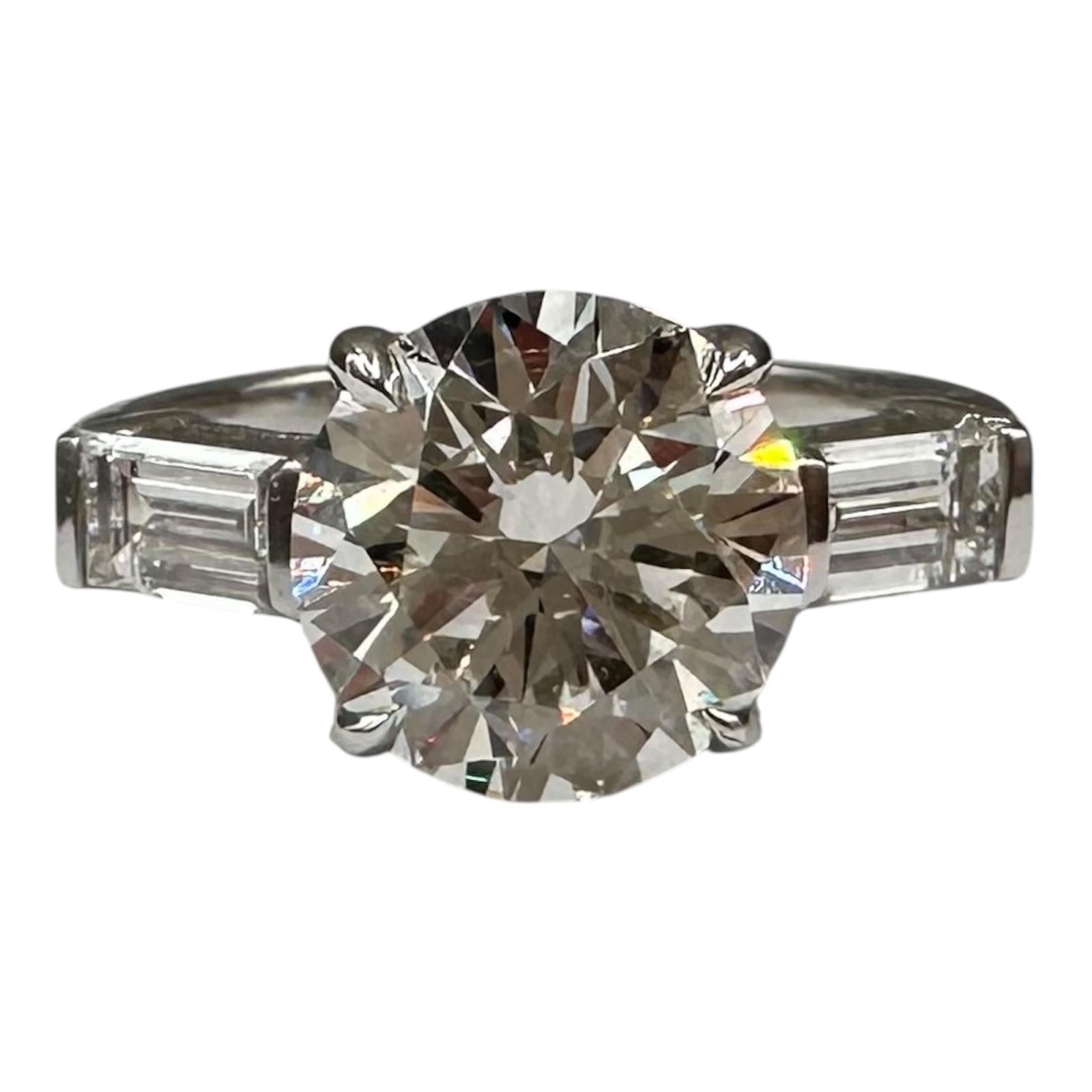 3.62ct 3 Stone Lab Diamond Ring IGI F VVS2 14K White Gold