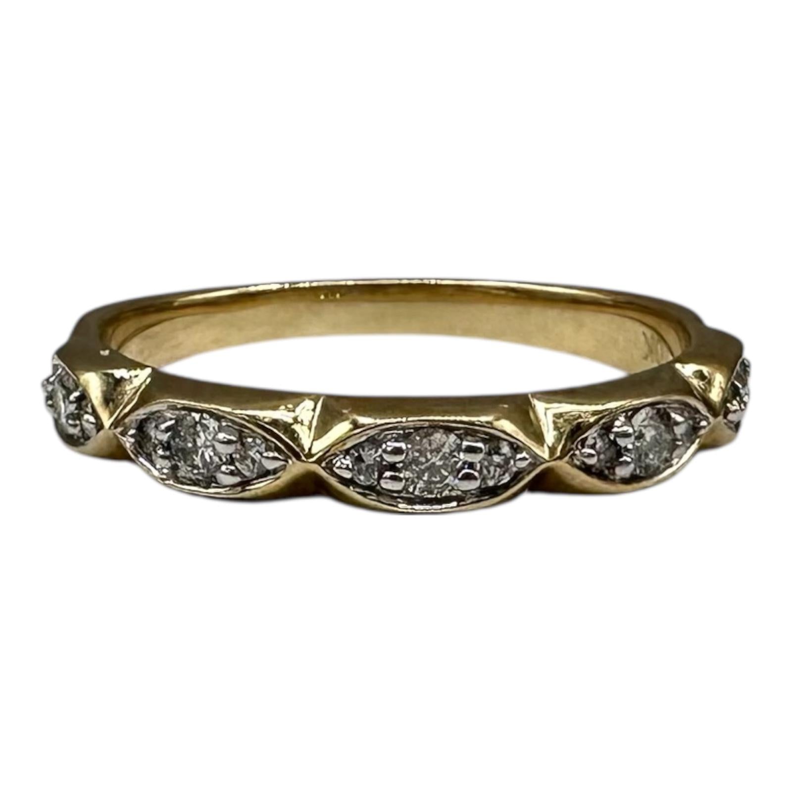 0.20ctw Natural Diamond Ring 10K Yellow Gold GH SI Size 7