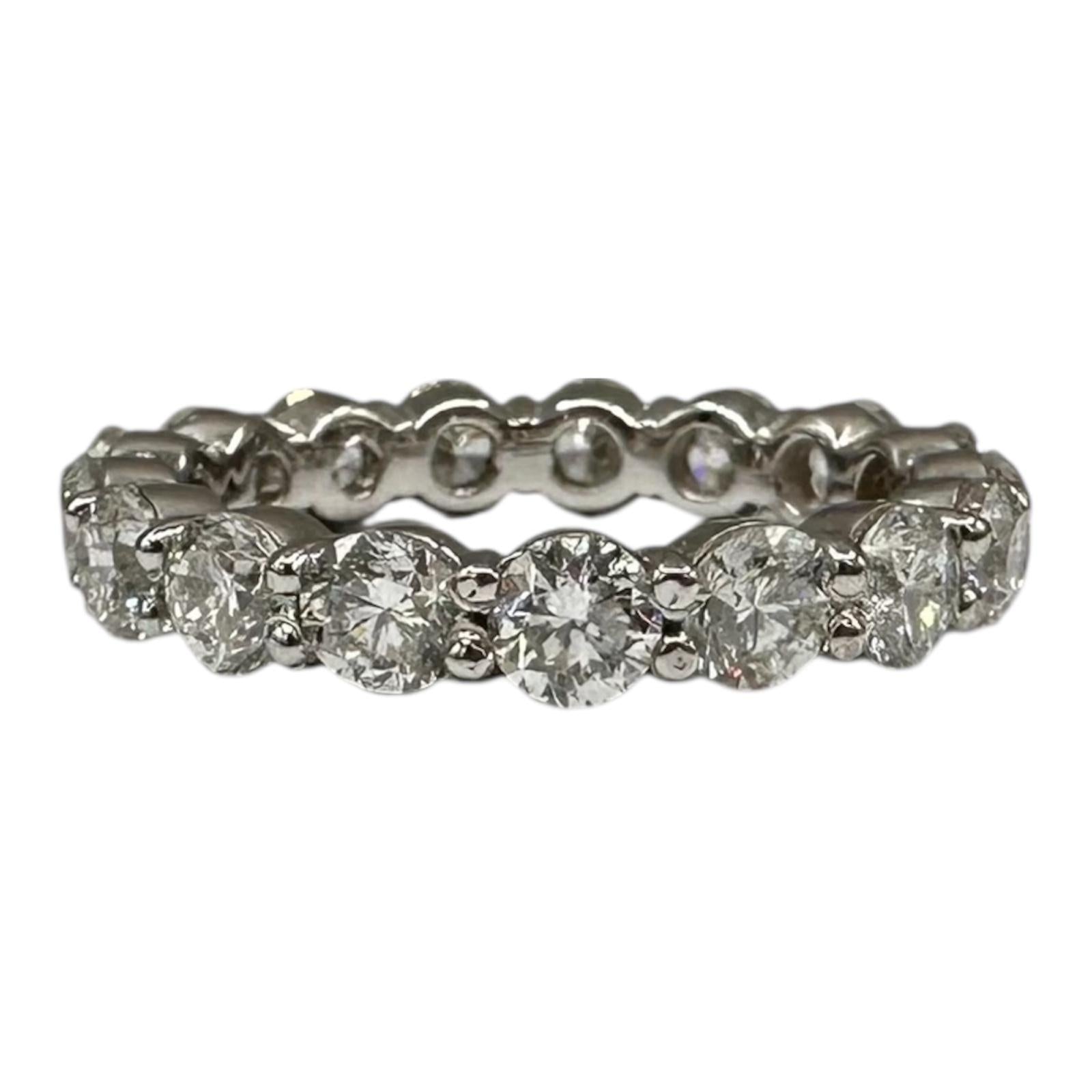 2.80ctw Natural Diamond Eternity Ring 14K White Gold GH SI Size 6