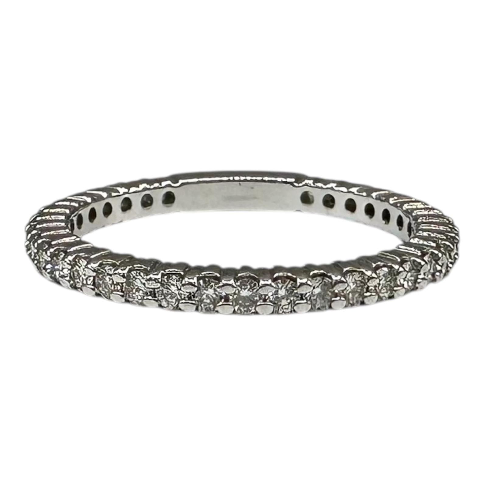 0.50ctw Natural Diamond Eternity Ring 14K White Gold Size 7