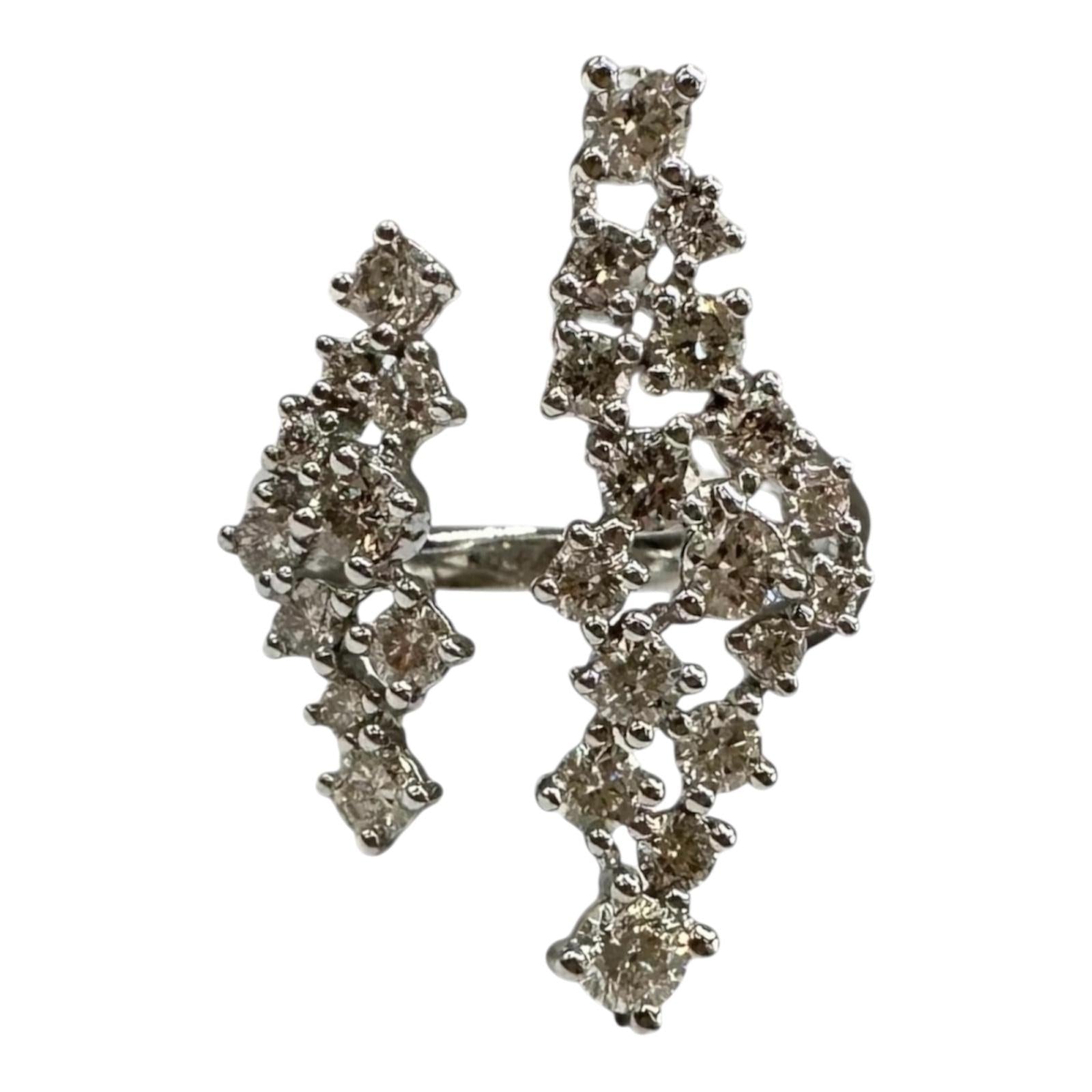 1.50ctw Natural Diamond Fashion Ring 14K White Gold Size 7