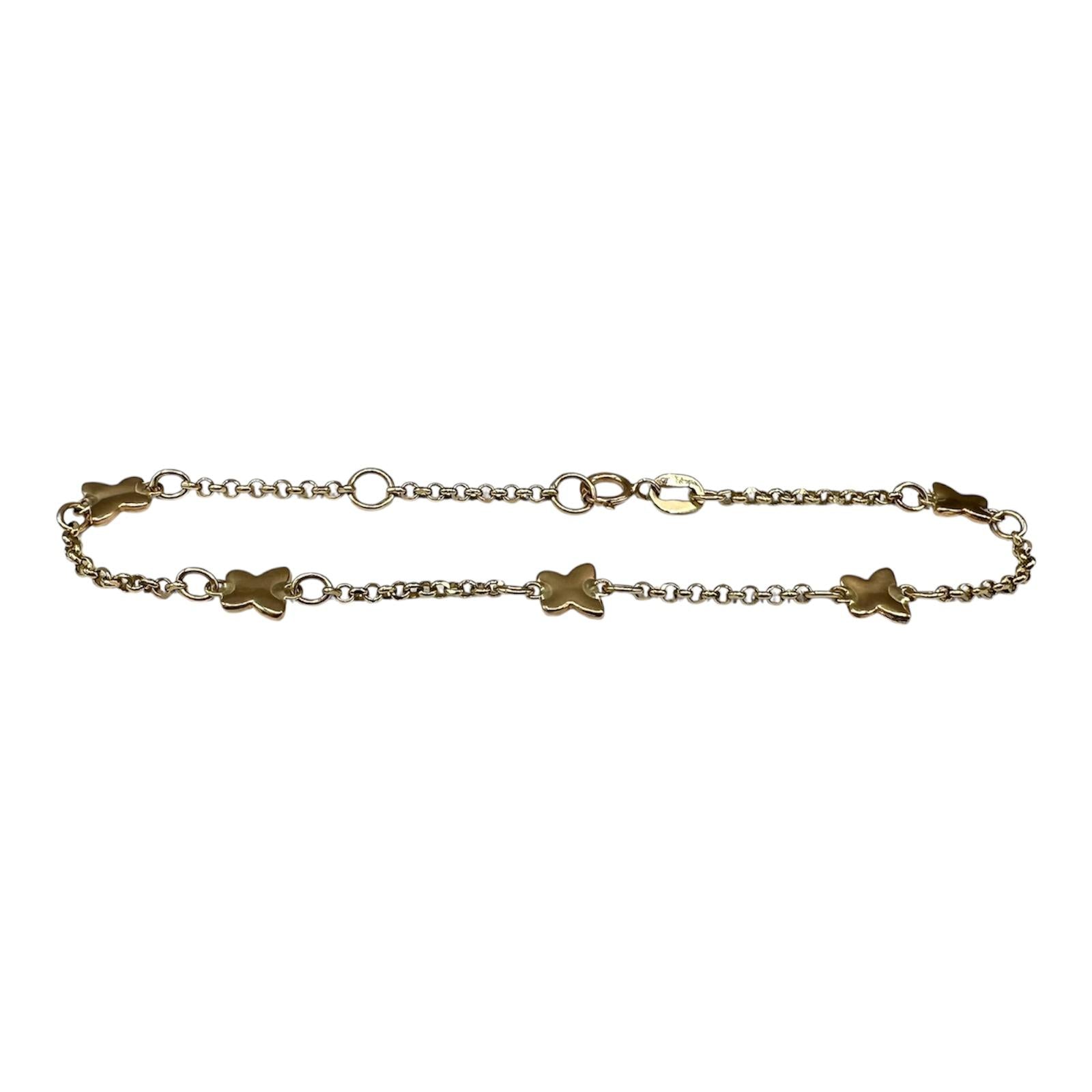 Butterfly Bracelet in 14kt Yellow Gold – Adjustable 6.25–7in, 2.02g, New