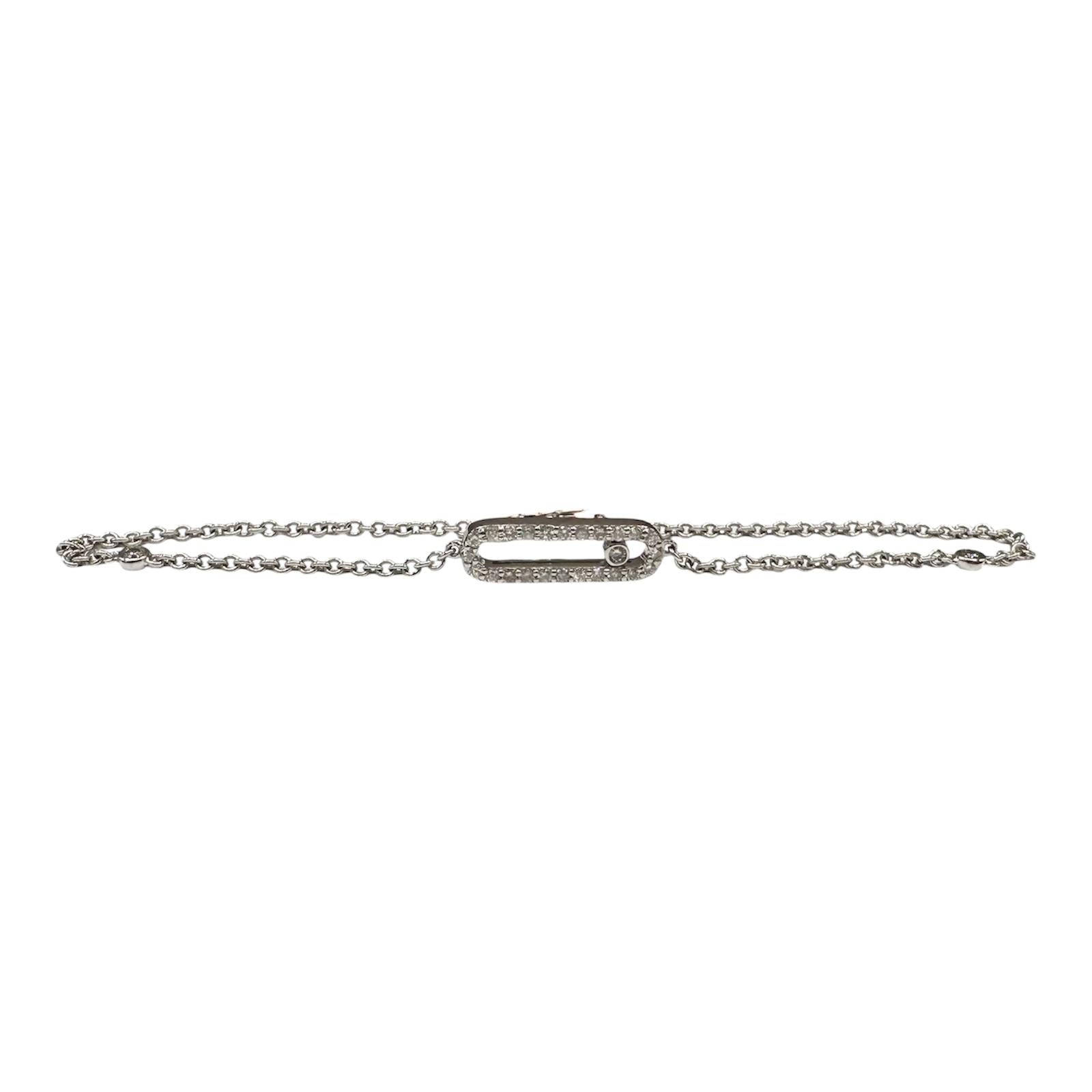 14kt White Gold Floating Style Diamond Bracelet - 0.30ctw HI I1, 7", New