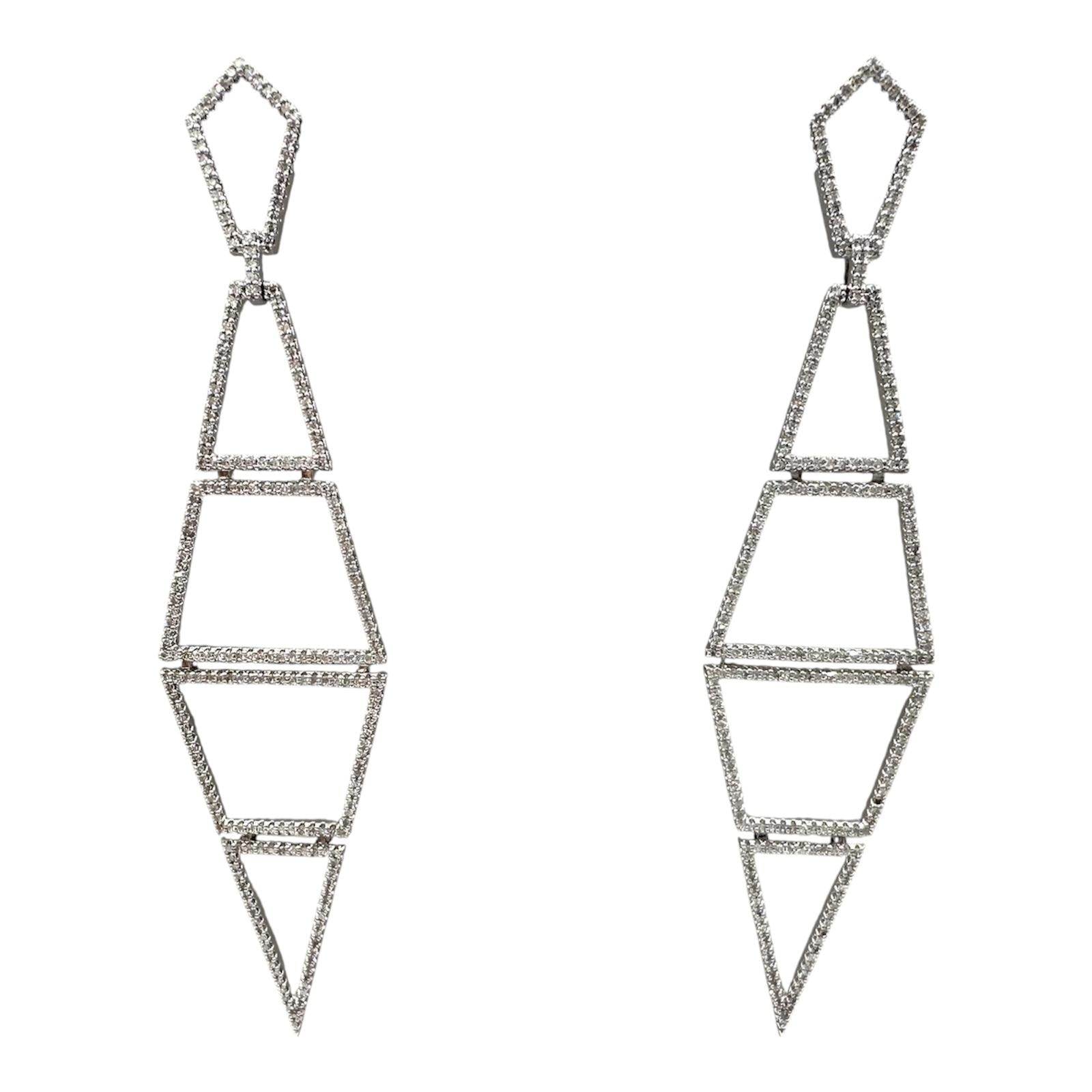 Vera Wang Love Diamond Runway Earrings 10K White Gold 1.50ctw