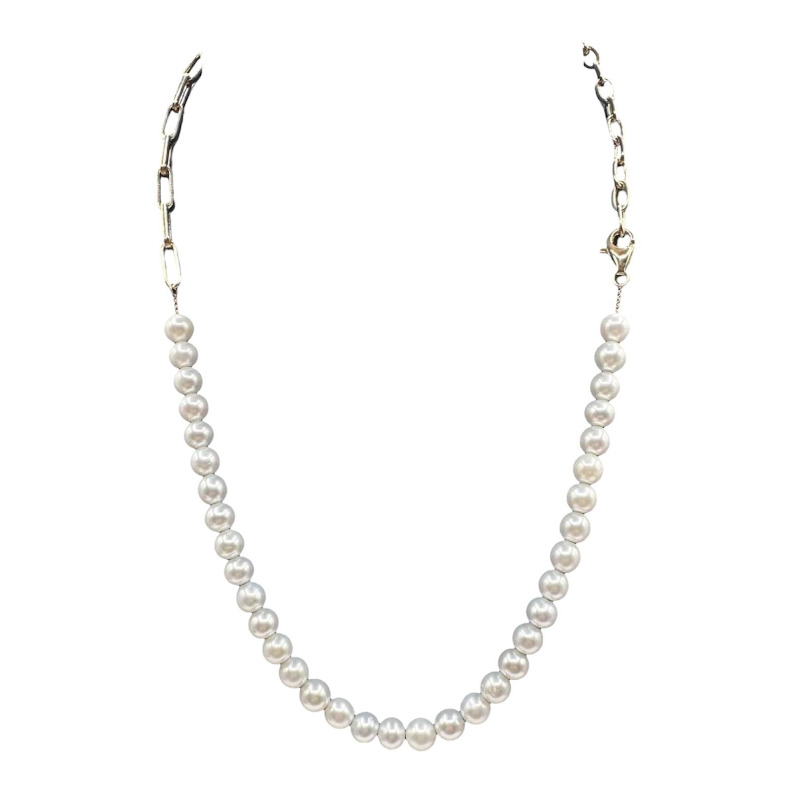 Effy Pearl Necklace 14K Yellow Gold Adjustable Designer