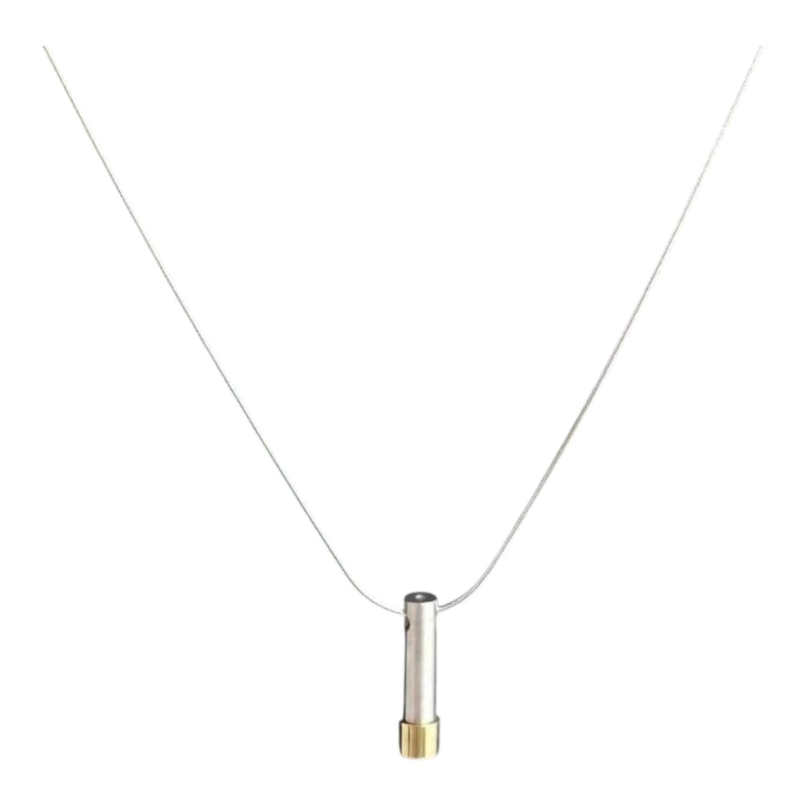 Frederic Duclos Necklace Sterling Silver Gold Accent Adjustable 18 to 20in