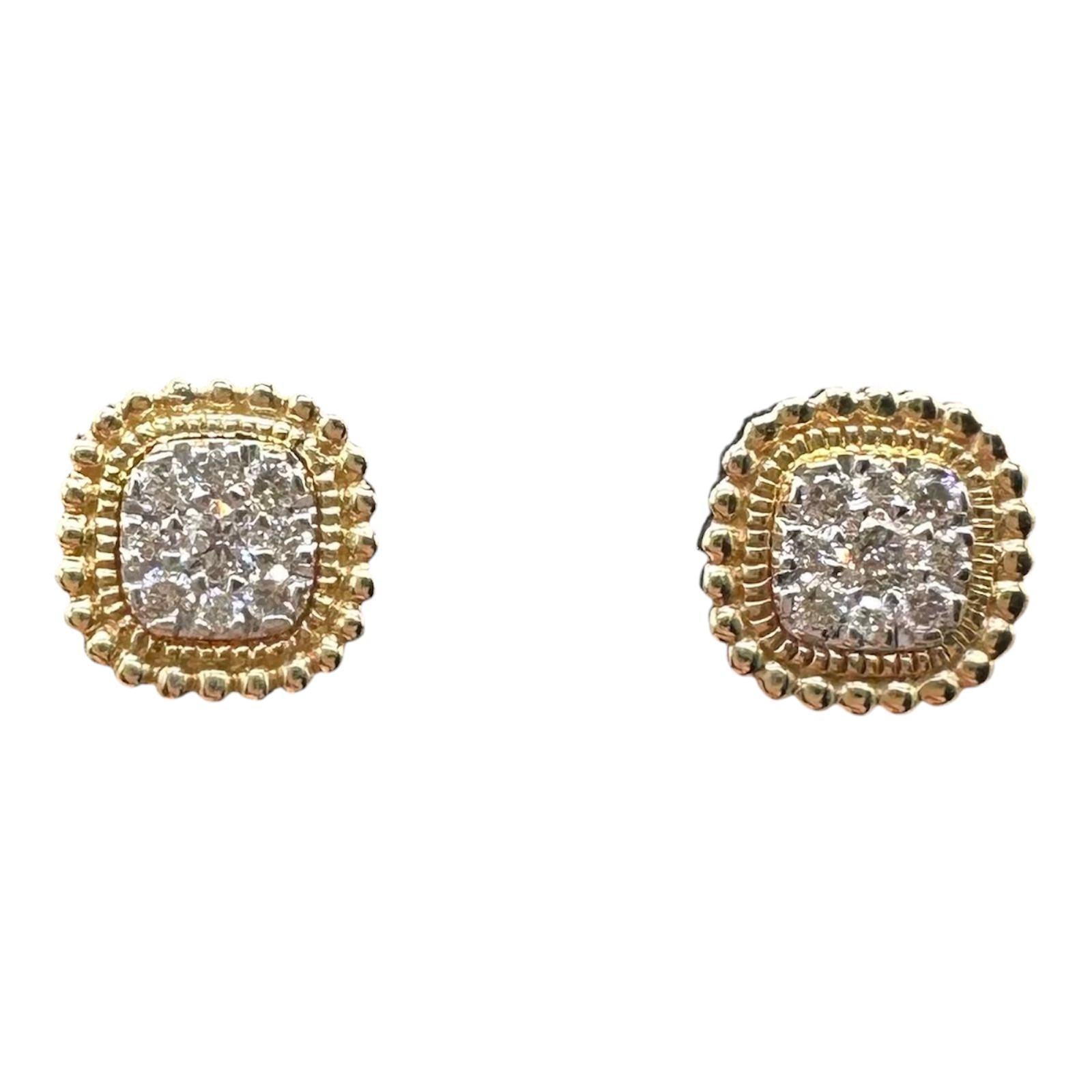 Diamond Earrings 10kt Yellow Gold 0.20ctw GH SI Silicone Backs New