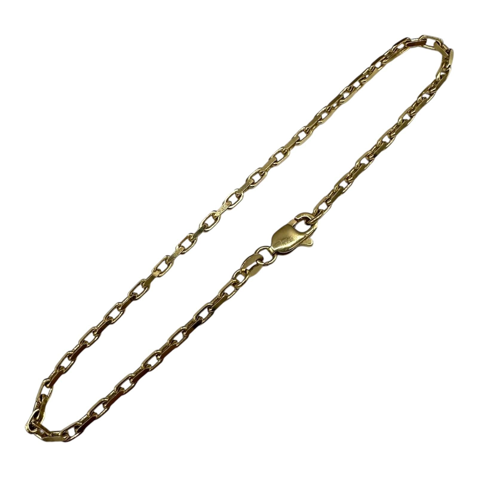 Anchor Link Bracelet 14kt Yellow Gold 7.5in 2mm 3.6g Solid New
