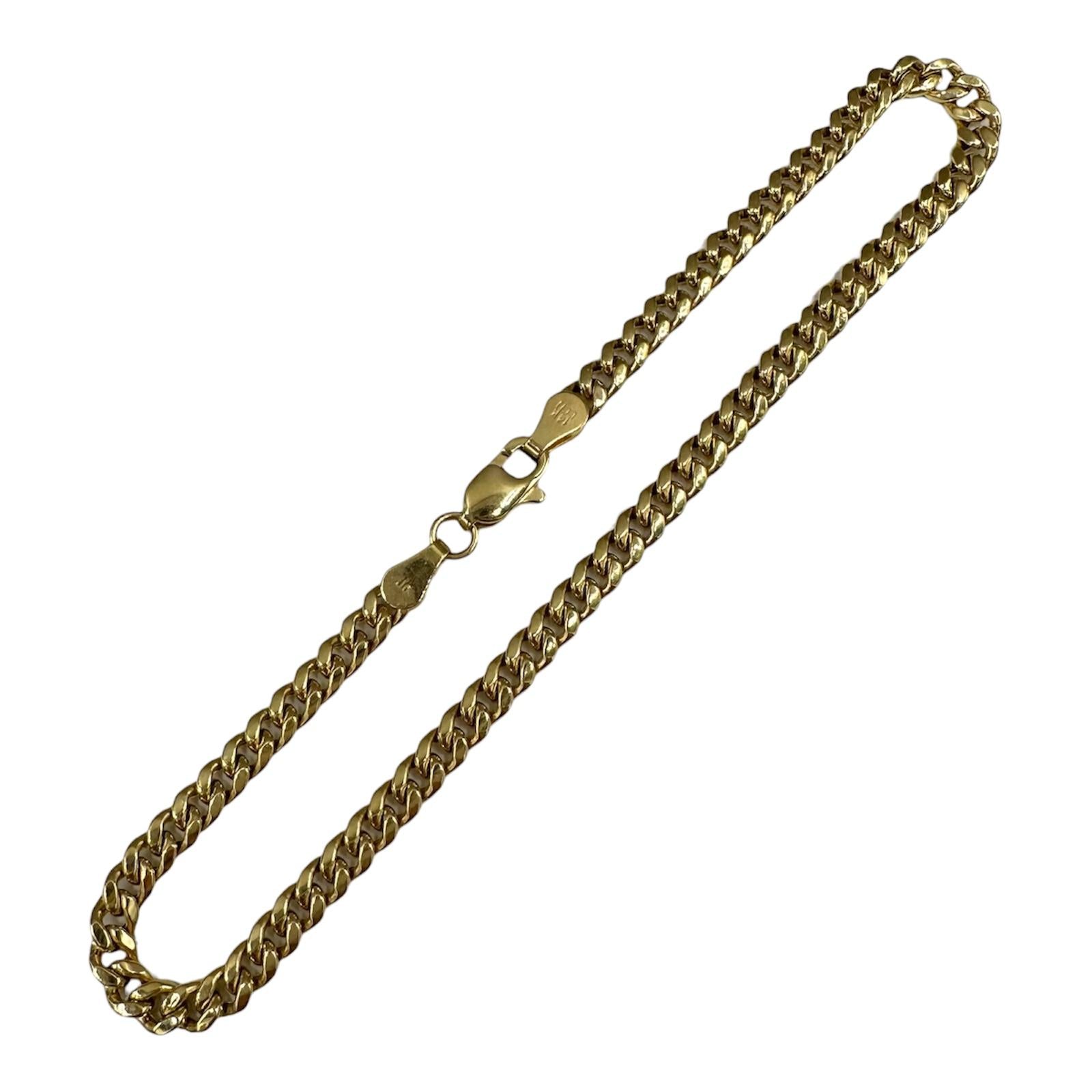Cuban Bracelet 14kt Yellow Gold 8in 3.7mm 3.4g Hollow New