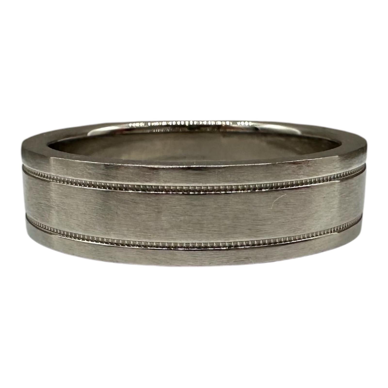 Designer Tiffany Together Platinum Double Milgrain Ring Size 10.25