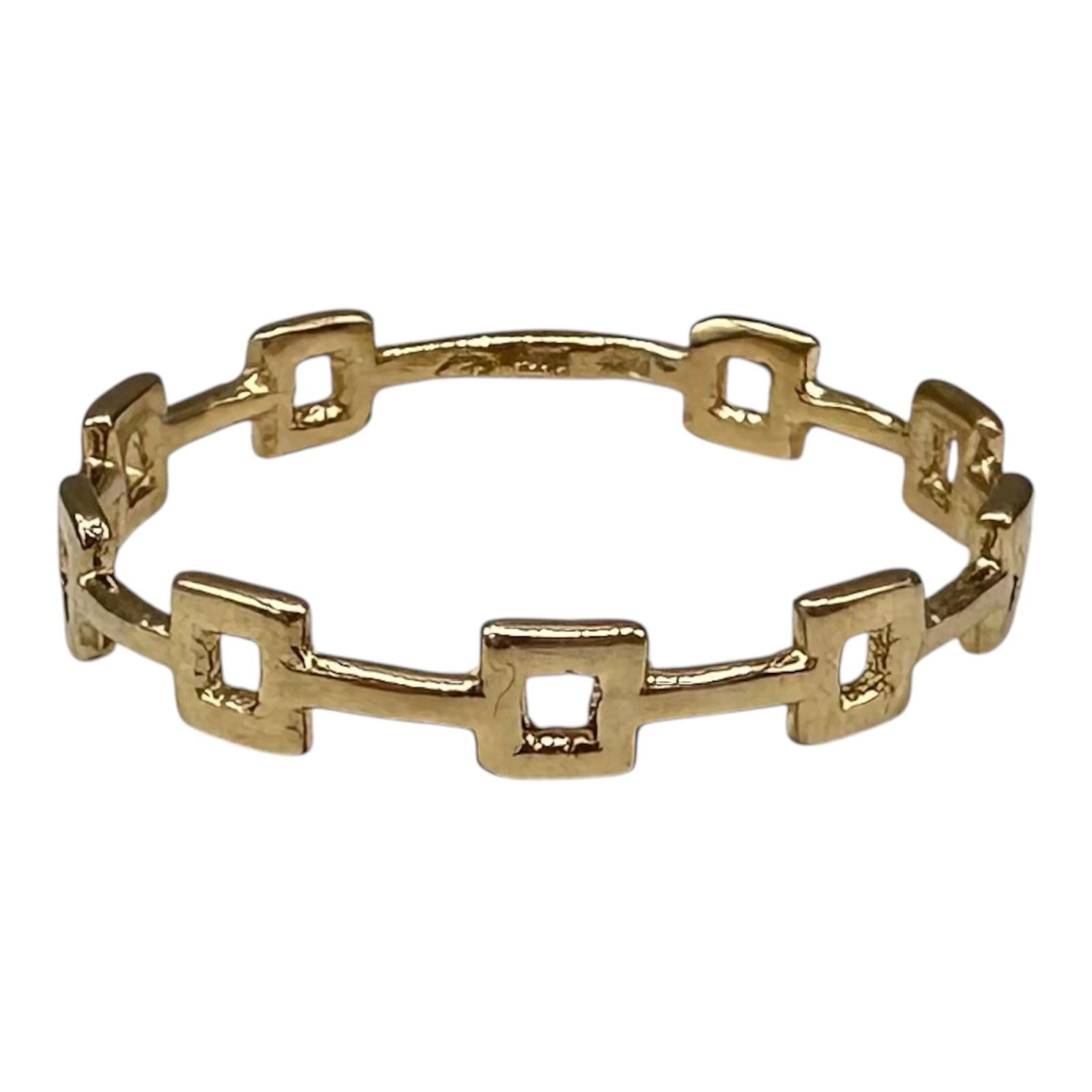 Estate Gold Link Band Ring 14kt Yellow Gold Size 7