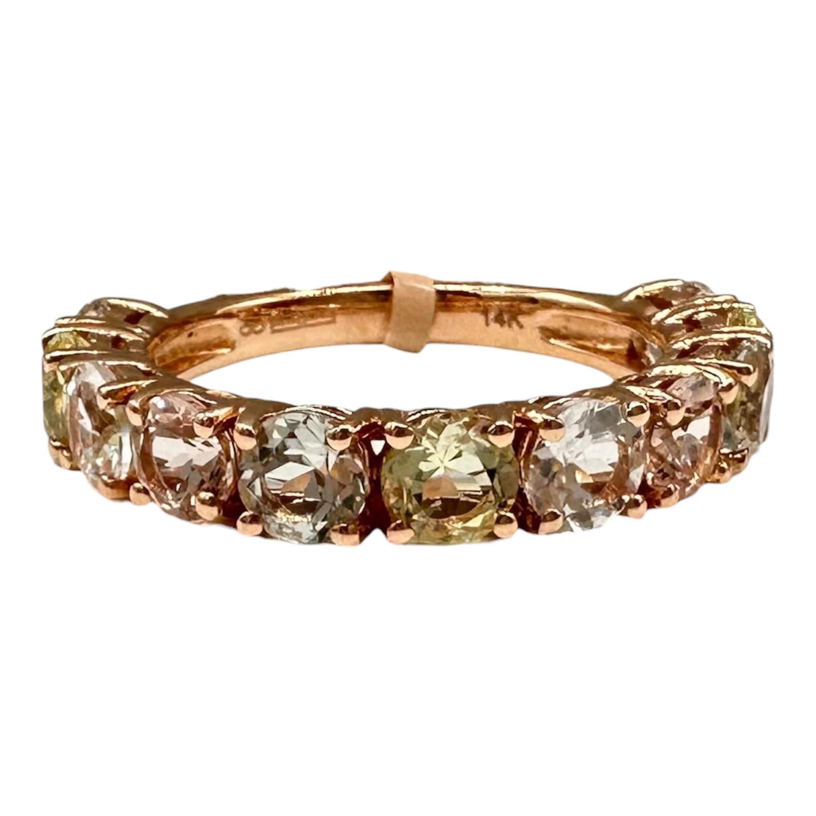 Designer Effy Multicolor Gemstone Ring 14kt Rose Gold 2.95ctw NWT