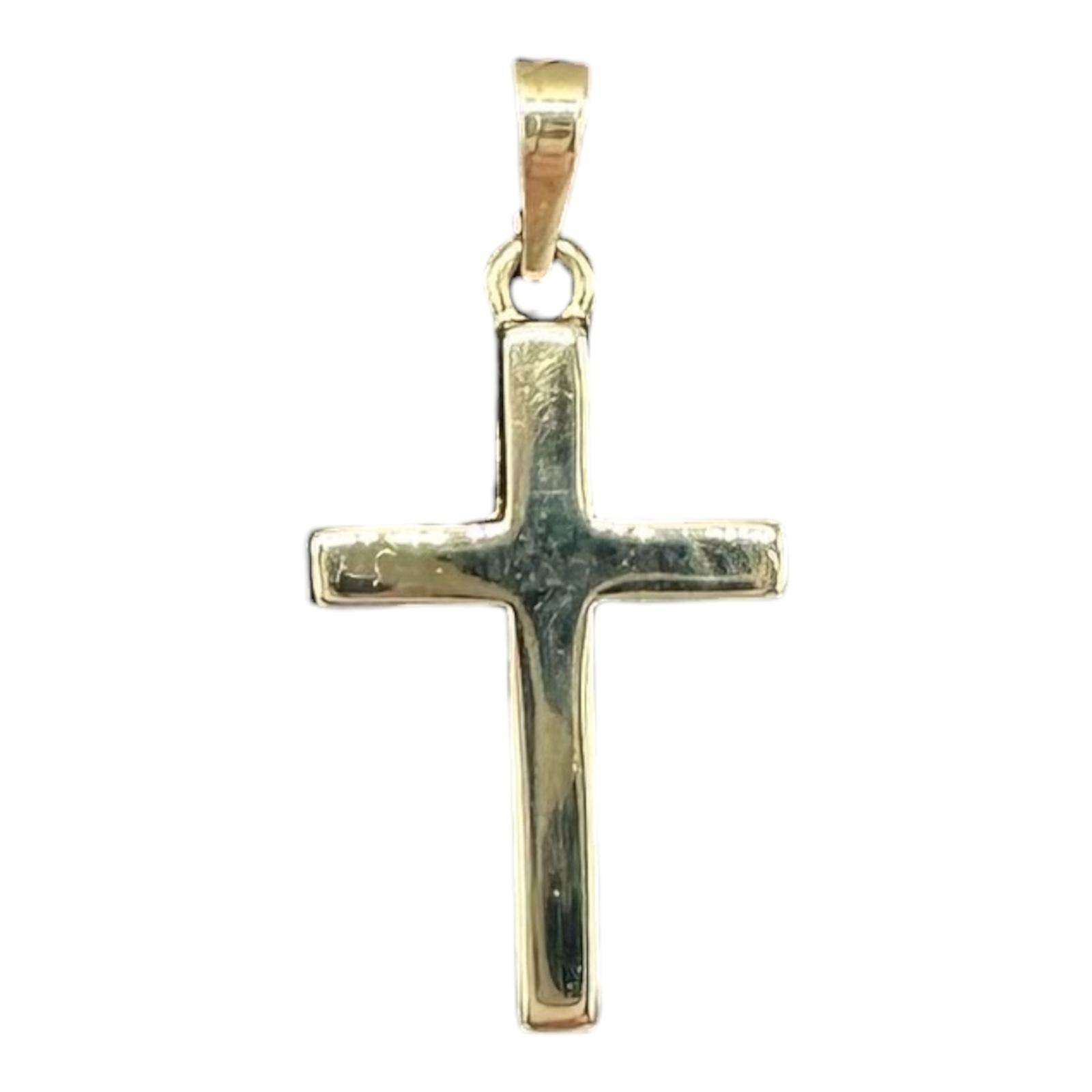 Gold Cross Pendant 14kt Yellow Gold Small Bail Estate
