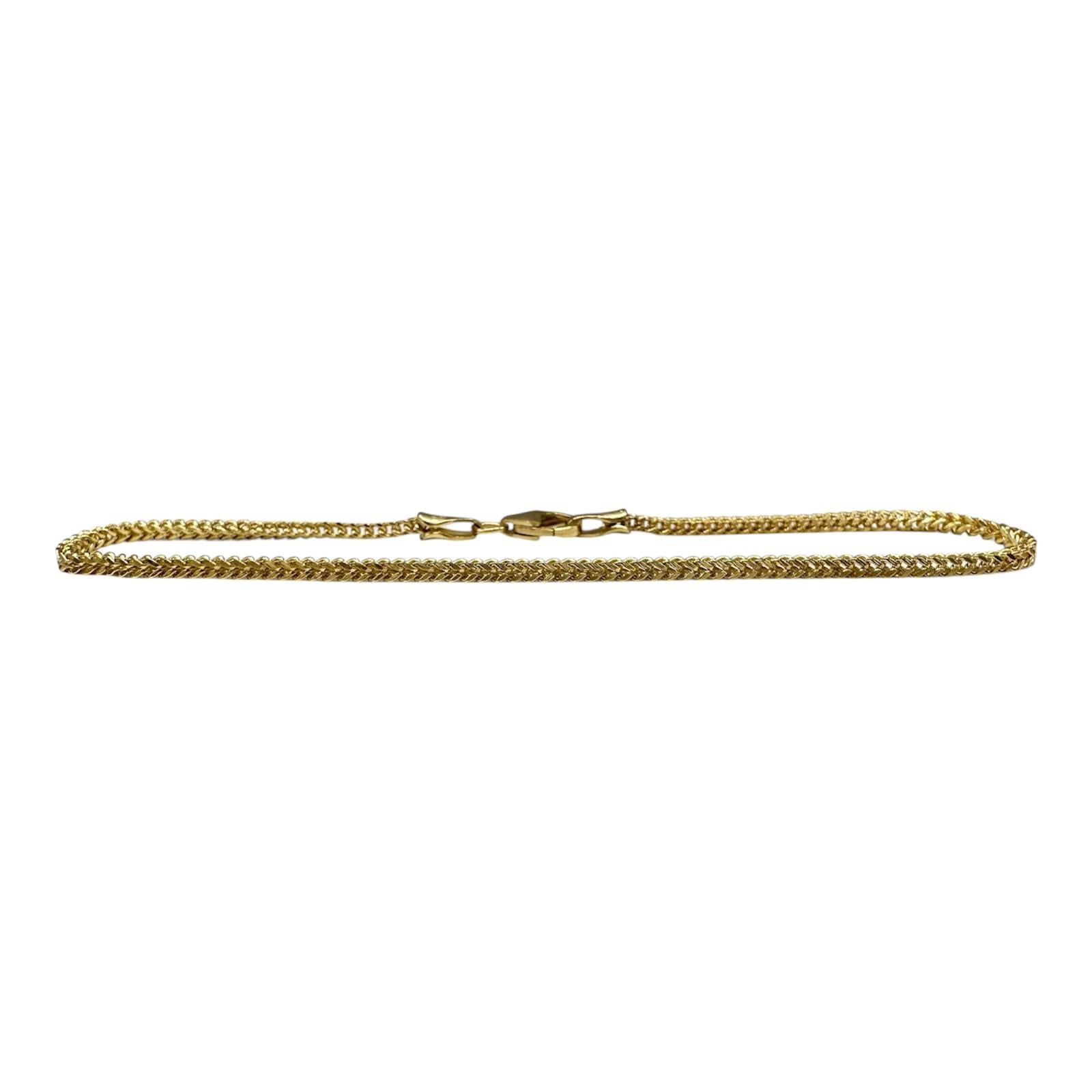 Franco Bracelet 14kt Yellow Gold 7.5in 1.8mm Hollow New