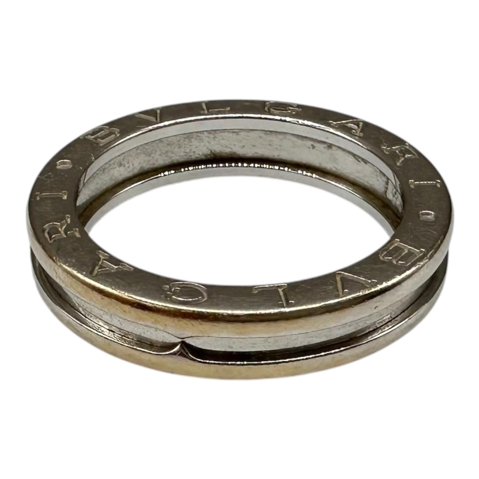 Designer Bvlgari Bzero1 One Band Ring 18kt White Gold Size 59