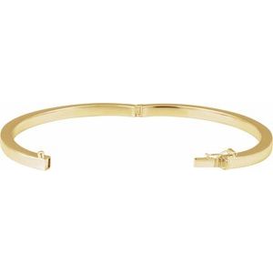 Square Tube Hinged Bangle Bracelet