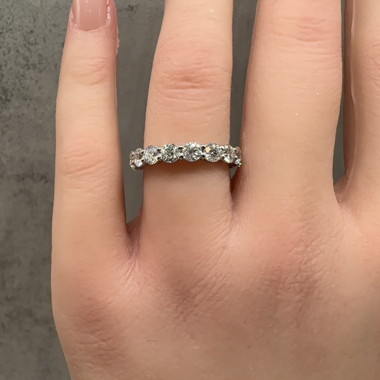 Natural Diamond Eternity Ring in 14kt White Gold - 2.8ctw Diamonds Size 6 New
