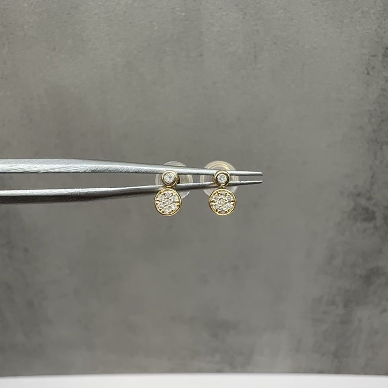 Mini Diamond Earrings in 10kt Yellow Gold - 0.07ctw GH, I, Silicone Push Backs