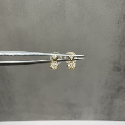 Mini Diamond Earrings in 10kt Yellow Gold - 0.07ctw GH, I, Silicone Push Backs