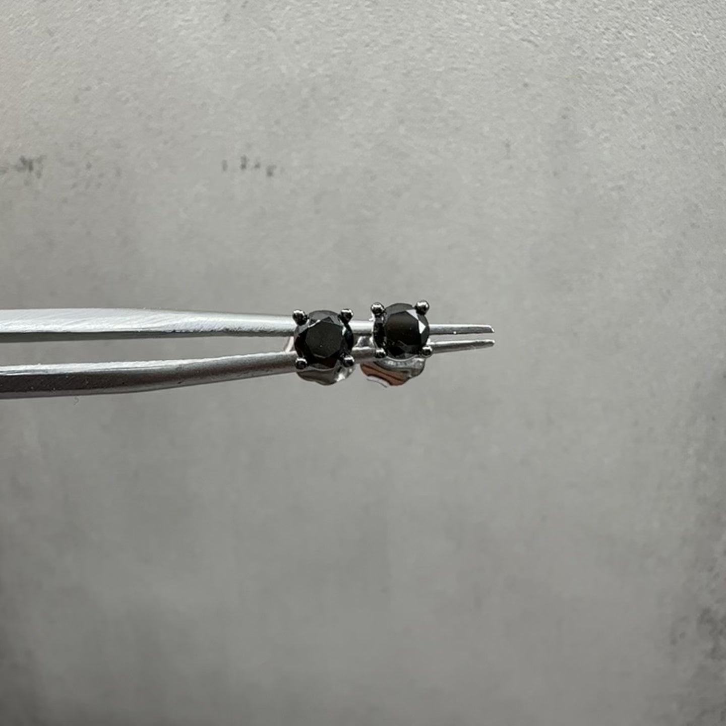 Black Diamond Studs in 10kt White Gold - 0.50ctw, Push Backs, New Condition