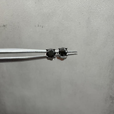 Black Diamond Studs in 10kt White Gold - 0.50ctw, Push Backs, New Condition