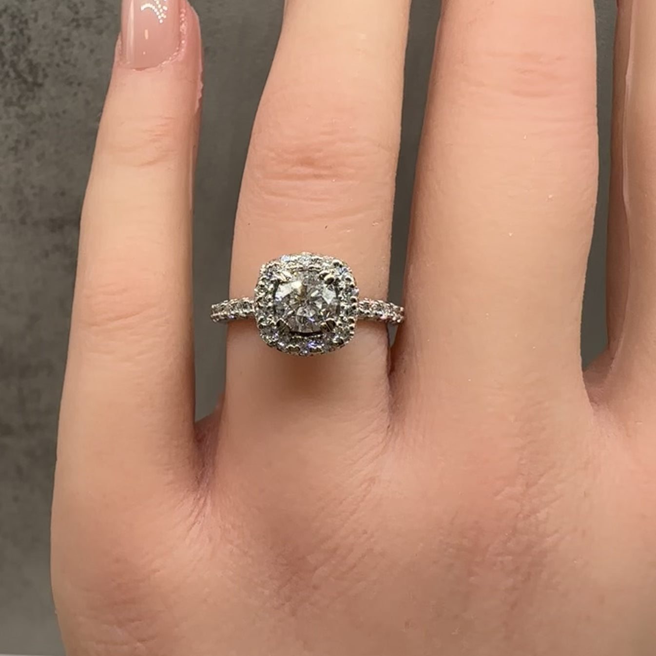1.33ctw Natural Diamond Engagement Ring 14K White Gold Size 5.75