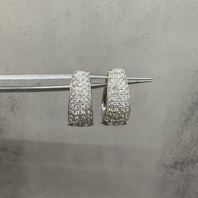 Pavé Natural Diamond Earrings in 18kt White Gold 3 Carats