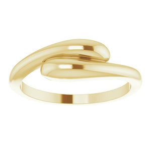 14K Yellow Domed Bypass Ring