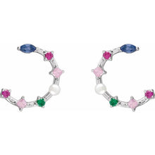 Load image into Gallery viewer, 14K Rose Pearl &amp; Natural Multi-Gemstone Earrings
