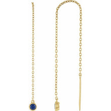 Load image into Gallery viewer, 14K Yellow Natural Blue Sapphire Chain Earrings
