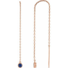 Load image into Gallery viewer, 14K Rose Natural Blue Sapphire Chain Earrings
