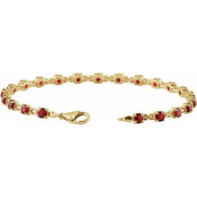 Load image into Gallery viewer, 14K Yellow Natural Mozambique Garnet 7 1/4&quot; Line Bracelet
