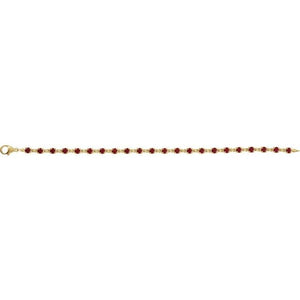 14K Yellow Natural Mozambique Garnet 7 1/4" Line Bracelet