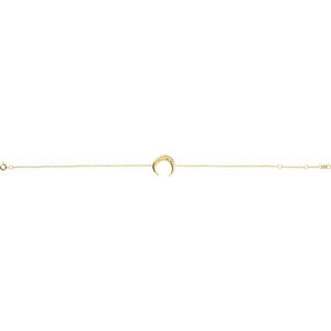 14K Yellow Adjustable Crescent 6 1/2"-7 1/2" Bracelet