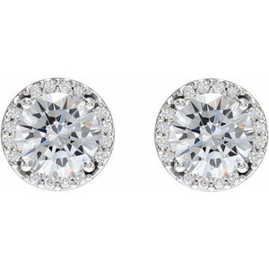 Diamond Halo-Style Earrings