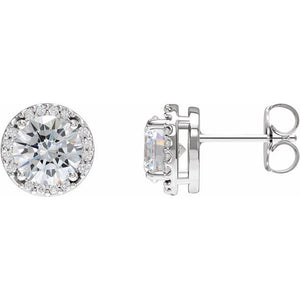 Diamond Halo-Style Earrings