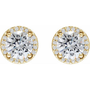 Diamond Halo-Style Earrings