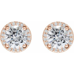 Diamond Halo-Style Earrings